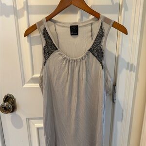 Ella Moss Small Gray Lace Trim Tank Top
